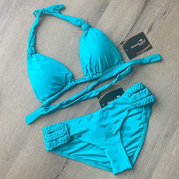 NWT Teal Blue Braided Bikini - Picture 1 of 2
